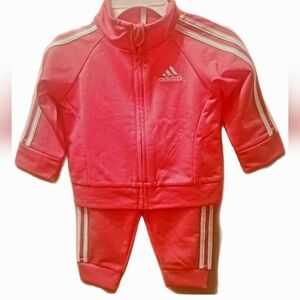 Adidas Pink Sweat Outfit Classic Stripes Infant